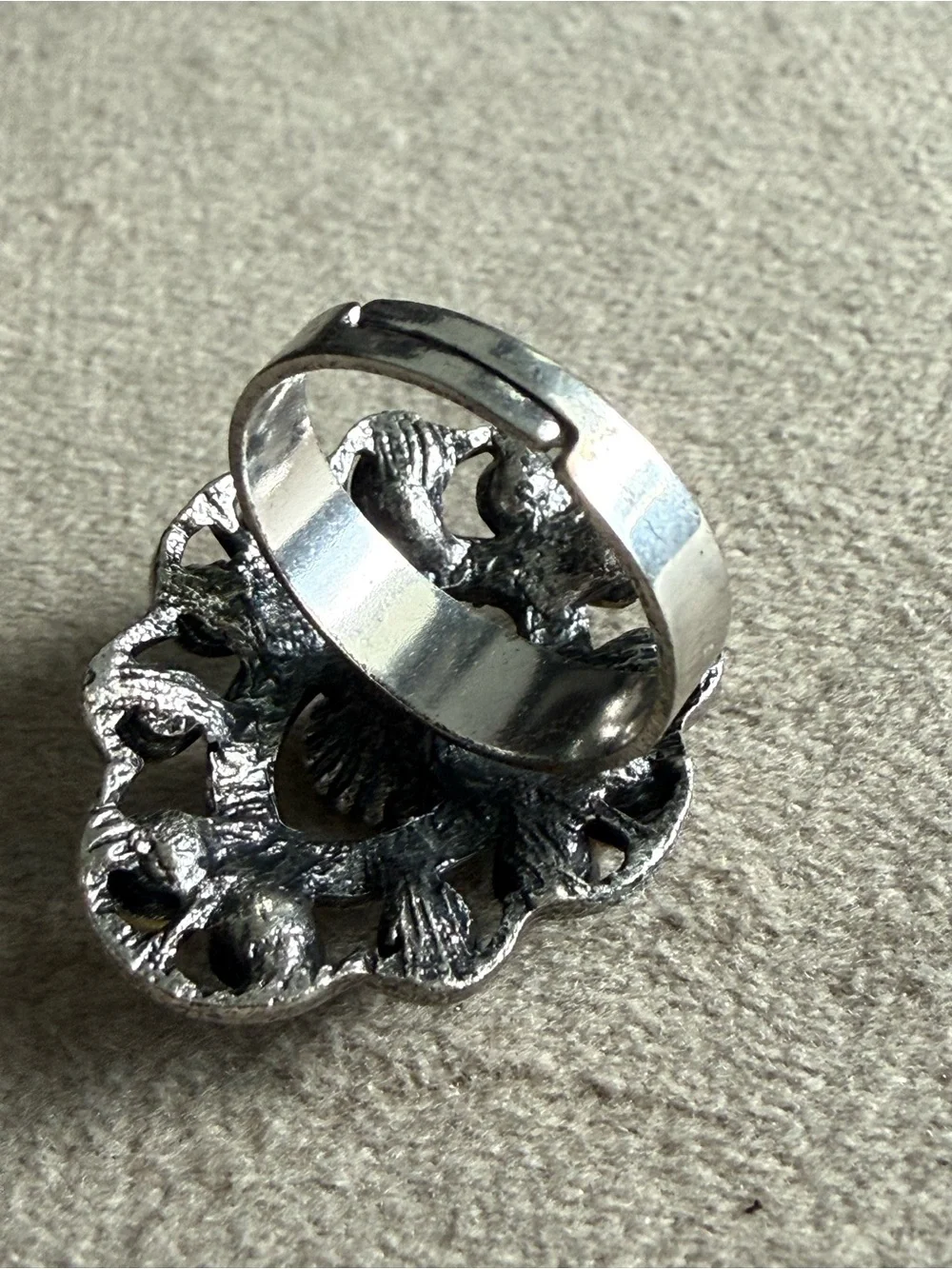 Women’s Vintage-Inspired Yellow Crystal Statement Ring